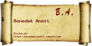 Benedek Anett névjegykártya
