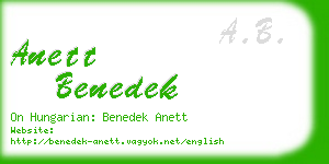 anett benedek business card